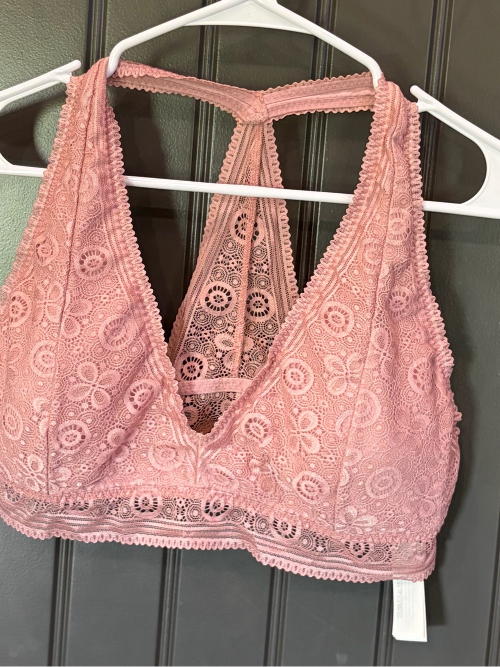 lacy pink bralette